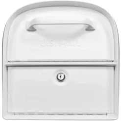 Architectural Mailboxes Oasis Classic Galvanized Steel Post Mount White Mailbox