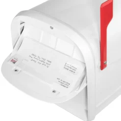 Architectural Mailboxes Oasis Classic Galvanized Steel Post Mount White Mailbox