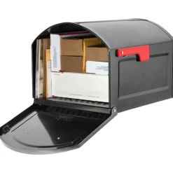 Architectural Mailboxes Pewter Galvanized Steel Post Mounted Mailbox 18.3 L x 12 H x 14 W in.