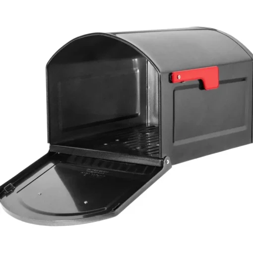 Architectural Mailboxes Pewter Galvanized Steel Post Mounted Mailbox 18.3 L x 12 H x 14 W in.