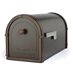 Architectural Mailboxes Rubbed Bronze Bellevue Modern Galvanized Steel Post Mount Mailbox