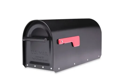 Architectural Mailboxes Sequoia Black Galvanized Steel Post Mount Mailbox 20.7 L x 9.7 H x 8 W in.