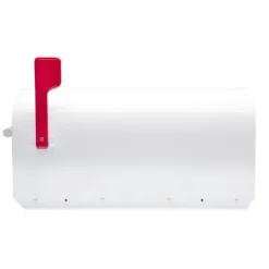 Architectural Mailboxes Sequoia Modern Galvanized Steel Post Mount White Mailbox