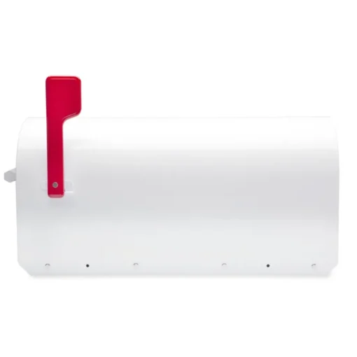 Architectural Mailboxes Sequoia Modern Galvanized Steel Post Mount White Mailbox