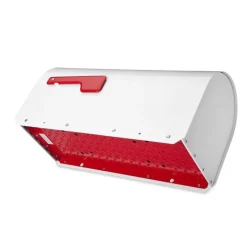 Architectural Mailboxes Sequoia Modern Galvanized Steel Post Mount White Mailbox