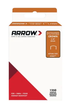 Arrow #584 3/8 in. W X 1/4 in. L 18 Ga. Power Crown Standard Staples 1250 pk
