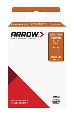 Arrow #585 3/8 in. W X 5/16 in. L 18 Ga. Power Crown Standard Staples 1250 pk