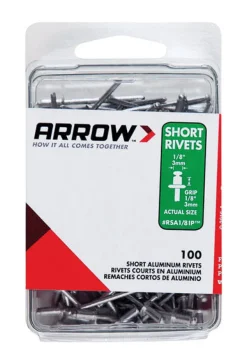 Arrow 1/8 in. D X 1/8 in. Aluminum Short Rivets Silver 100 pk