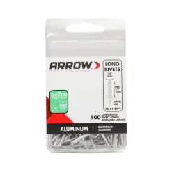 Arrow 1/8 in. D X 1/2 in. Aluminum Long Rivets Silver 100 pk