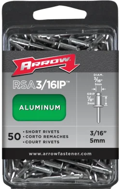 Arrow 3/16 in. D X 1/8 in. Aluminum Short Rivets Silver 50 pk