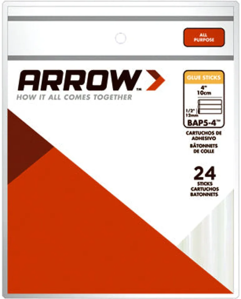 Arrow 0.5 in. D X 4 in. L All Purpose Glue Sticks Clear 24 pk