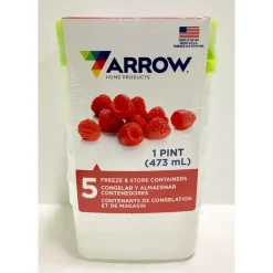 Arrow Home Products 1 pt White Food Storage Container Set 5 pk