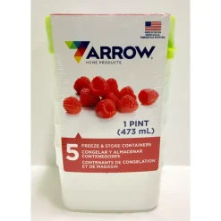 Arrow Home Products 1 pt White Food Storage Container Set 5 pk