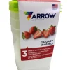 Arrow Home Products 1 qt White Food Storage Container Set 3 pk
