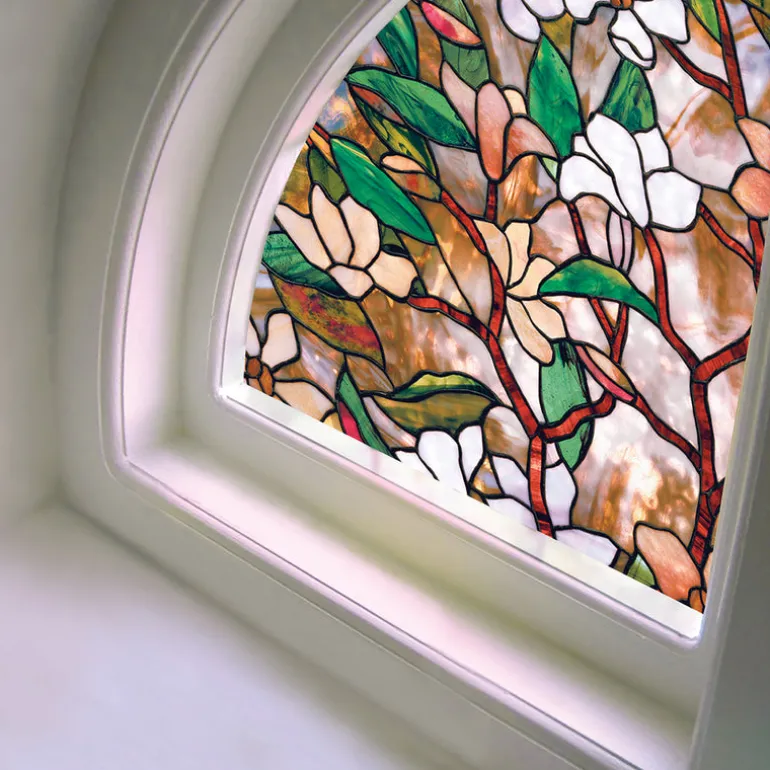 Artscape Multicolored Magnolia Indoor Window Film 24 in. W X 36 in. L