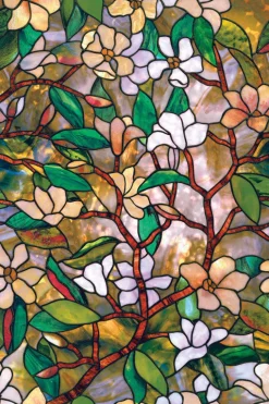 Artscape Multicolored Magnolia Indoor Window Film 24 in. W X 36 in. L