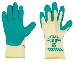 Atlas Kid Tuff Unisex Indoor and Outdoor Nitrile Coated Gardening Gloves Green/Yellow XS 1 pair (Pack of 12)