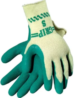 Atlas Unisex Indoor and Outdoor Rubber Latex Coated Gardening Gloves Green/Yellow L 1 pair