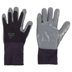 Atlas Unisex Indoor/Outdoor Dipped Gloves Black/Gray XL 1 pair