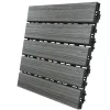 Aura Gray Oak Composite Snap-On Edge Waterproof Balcony/Deck Tiles 12 Lx12 W in., 6 sq. ft. Coverage