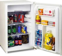 Avanti 4.4 cu. ft. 110 W White Glass Steel Mini Refrigerator