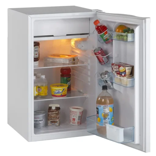Avanti 4.4 cu. ft. 110 W White Glass Steel Mini Refrigerator