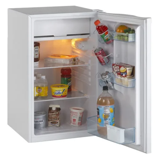 Avanti 4.4 cu. ft. 110 W White Glass Steel Mini Refrigerator