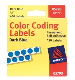 Avery 0.25 in. H X 1/4 in. W Round Blue Color Coding Label 450 pk