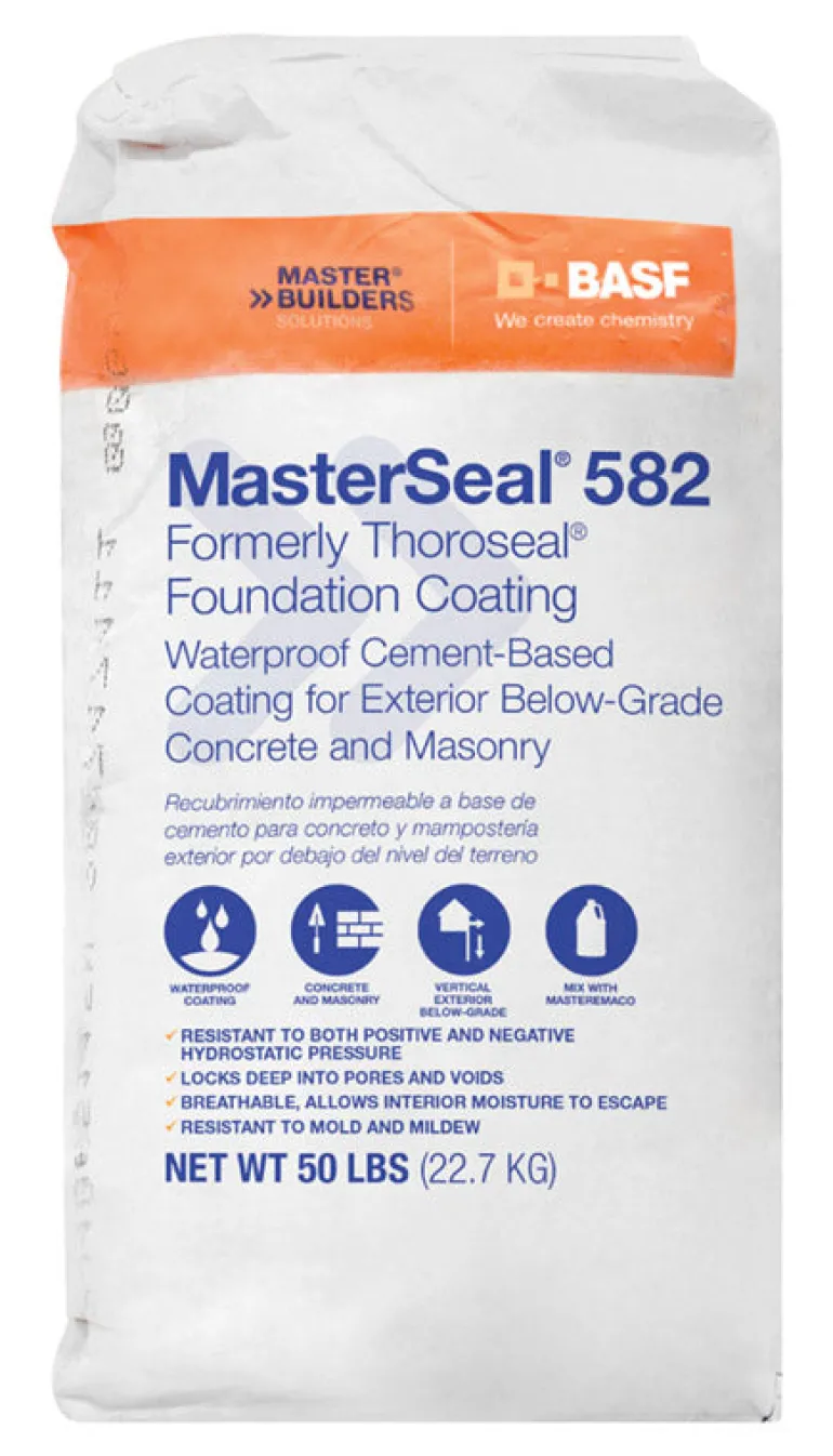 BASF MasterSeal 582 Gray Cement-Based Foundation Coating 50 lbs. for Indoor/Outdoor