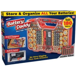 Battery Daddy Sleek and Compact Plastic Double Sided Storage System