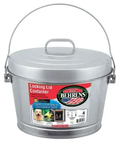 Behrens 4 gal Galvanized Steel Garbage Can Lid Included Animal Proof/Animal Resistant