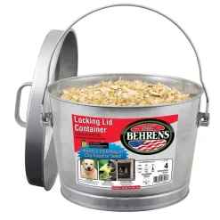 Behrens 4 gal Galvanized Steel Garbage Can Lid Included Animal Proof/Animal Resistant