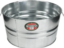 Behrens High Grade Steel 2gs 15 Gal Silver Galvanized Steel Round Tub