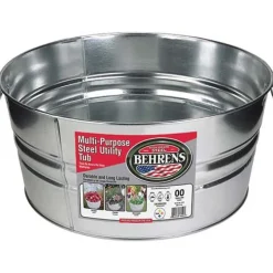 Behrens High Grade Steel 2gs 15 Gal Silver Galvanized Steel Round Tub
