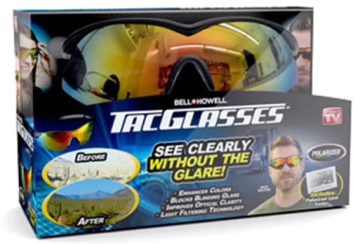 Bell and Howell Visual Clarity Polarized Lens/PP/Rubber As Seen On TV Tac Theme Glasses