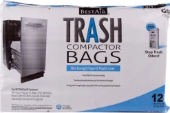 BestAir 10 gal. Compactor Bags Flat Top 12 pk No