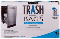 BestAir 10 gal. Compactor Bags Flat Top 12 pk No