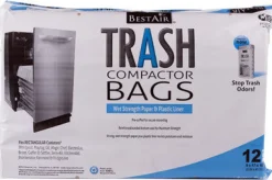 BestAir 10 gal. Compactor Bags Flat Top 12 pk No