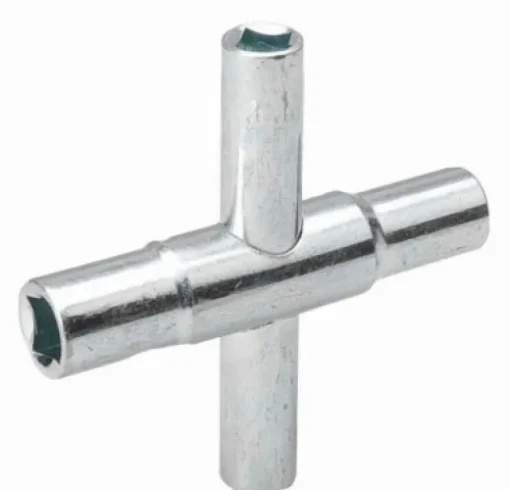 B&K Silver Chrome Steel 4-Way Stem Key