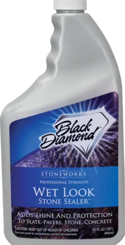 Black Diamond Indoor Wet Look Stone or Concrete Sealer 32 oz. for Protect Paver & Brick (Pack of 6)