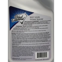 Black Diamond Indoor Wet Look Stone or Concrete Sealer 32 oz. for Protect Paver & Brick (Pack of 6)