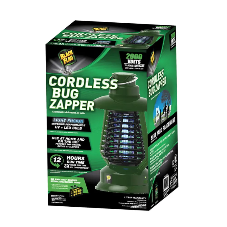 Black Flag Cordless Bug Zapper 14 H x 9.25 W x 9.25 D in. for Outdoor Flying Insects