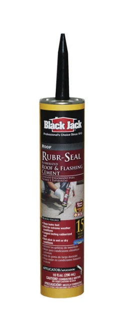 Black Jack Rubr-Seal Gloss Black Rubber Roof & Flashing Cement 10.1 oz. (Pack of 12)