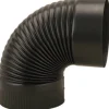 Black Stove Corrugated Elbow, 24-Ga., 6-In.
