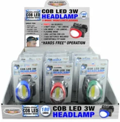 Blazing LEDz 180 lumens Assorted LED COB LED Head Lamp AAA Battery (Pack of 12)