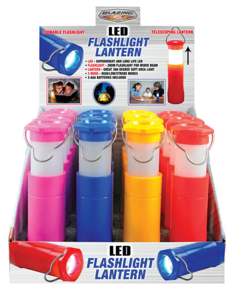 Blazing LEDz Cool Colors Assorted Flashlight Lantern (Pack of 16)