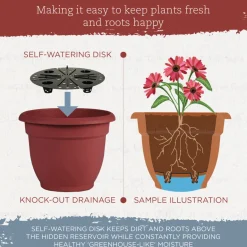Bloem Ariana 10.25 in. H X 13 in. W X 12 in. D Plastic Traditional Planter Burnt Red