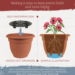 Bloem Ariana 13.75 in. H X 17.75 in. W X 17.75 in. D Plastic Traditional Planter Terracotta