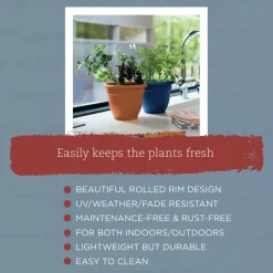 Bloem Ariana 13.75 in. H X 17.75 in. W X 17.75 in. D Plastic Traditional Planter Terracotta