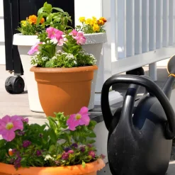 Bloem Ariana 13.75 in. H X 17.75 in. W X 17.75 in. D Plastic Traditional Planter Terracotta